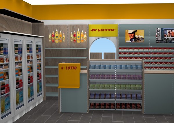 S-1026 Kiosk mit Post Shop und Lotto Einrichtung